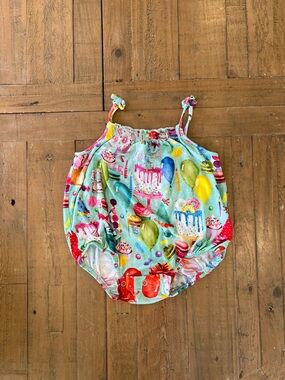 Posh peanut birthday bamboo bubble romper 6-12 months